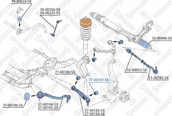 Stellox 77-00191-SX - Сайлентблок, рычаг подвески колеса autospares.lv