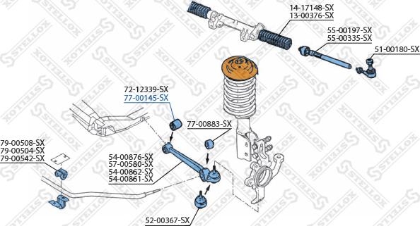 Stellox 77-00145-SX - Сайлентблок, рычаг подвески колеса autospares.lv