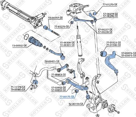 Stellox 77-00175-SX - Сайлентблок, рычаг подвески колеса autospares.lv