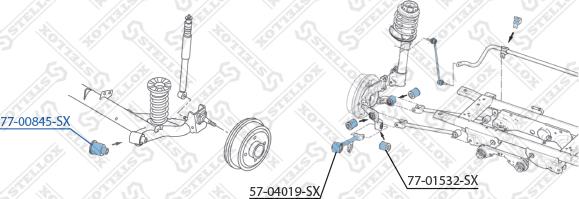 Stellox 77-00845-SX - Сайлентблок, рычаг подвески колеса autospares.lv