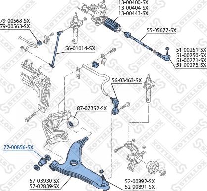 Stellox 77-00856-SX - Сайлентблок, рычаг подвески колеса autospares.lv