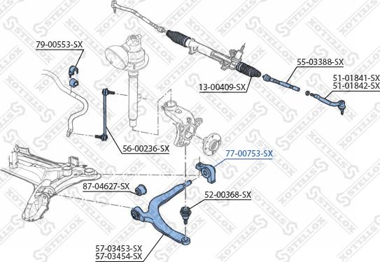 Stellox 77-00753-SX - Сайлентблок, рычаг подвески колеса autospares.lv