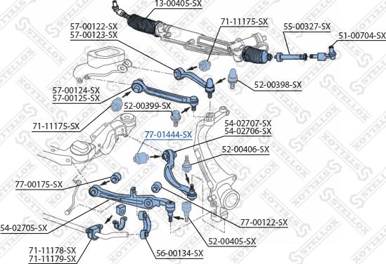 Stellox 77-01444-SX - Сайлентблок, рычаг подвески колеса autospares.lv