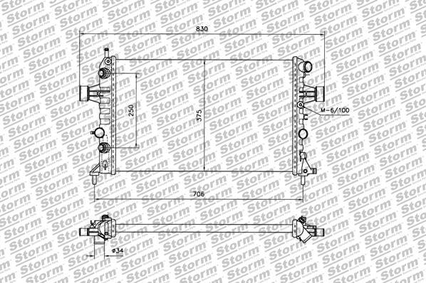 Storm 65020 - Радиатор, охлаждение двигателя autospares.lv