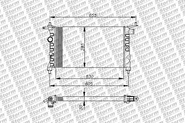 Storm 61104 - Радиатор, охлаждение двигателя autospares.lv