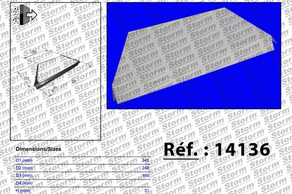 Storm 14136 - Фильтр воздуха в салоне autospares.lv