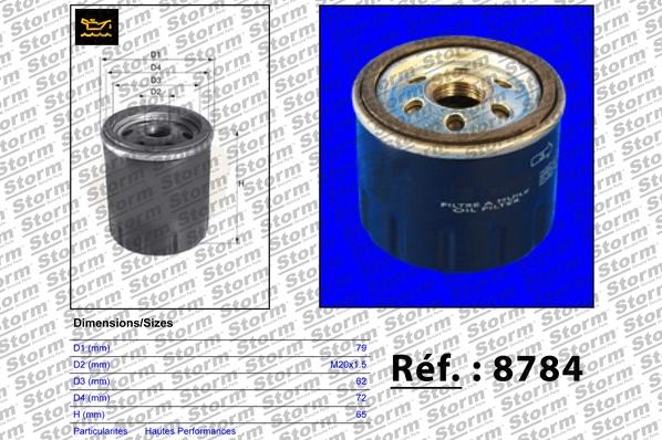 Storm 8784 - Масляный фильтр autospares.lv