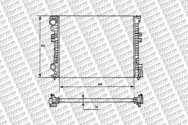 Storm 25001 - Радиатор, охлаждение двигателя autospares.lv