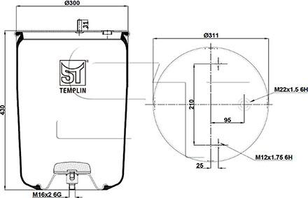 ST-Templin 04.060.6006.410 - Кожух пневматической рессоры autospares.lv