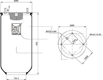 ST-Templin 04.060.6006.671 - Кожух пневматической рессоры autospares.lv