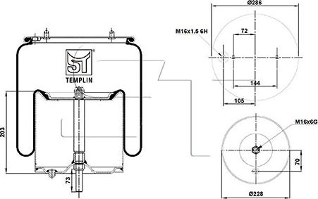 ST-Templin 04.060.6006.056 - Кожух пневматической рессоры autospares.lv