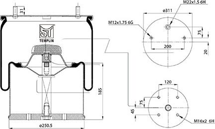 ST-Templin 04.060.6006.050 - Кожух пневматической рессоры autospares.lv