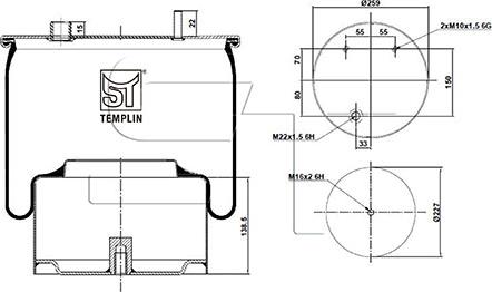 ST-Templin 04.060.6006.755 - Кожух пневматической рессоры autospares.lv