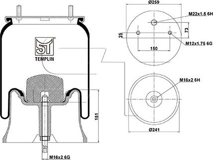 ST-Templin 04.060.6106.910 - Кожух пневматической рессоры autospares.lv