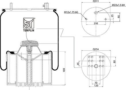 ST-Templin 04.060.6106.540 - Кожух пневматической рессоры autospares.lv