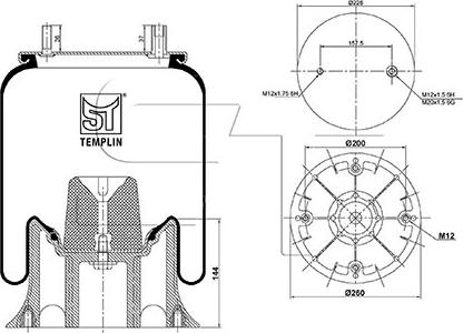 ST-Templin 04.060.6106.850 - Кожух пневматической рессоры autospares.lv