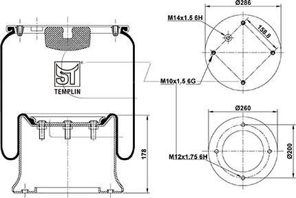 ST-Templin 04.060.6106.330 - Кожух пневматической рессоры autospares.lv