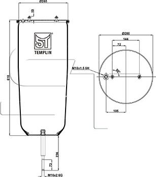 ST-Templin 04.060.6106.251 - Кожух пневматической рессоры autospares.lv