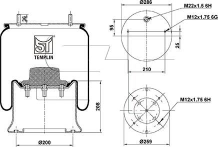 ST-Templin 04.060.6206.530 - Кожух пневматической рессоры autospares.lv