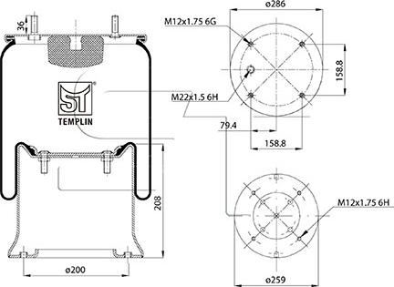 ST-Templin 04.060.6206.531 - Кожух пневматической рессоры autospares.lv