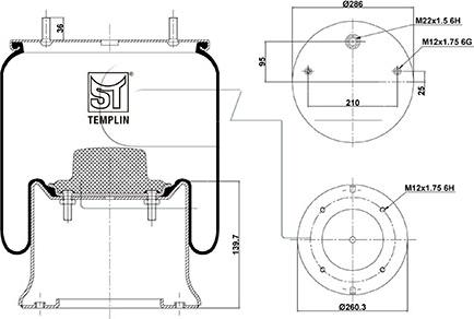 ST-Templin 04.060.6206.830 - Кожух пневматической рессоры autospares.lv