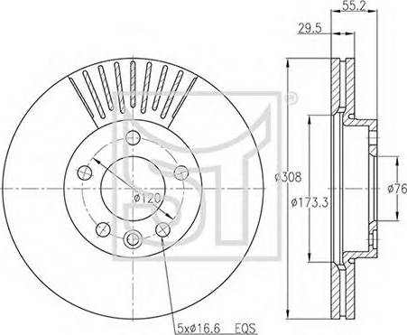 ST-Templin 03.110.2600.270 - Тормозной диск autospares.lv