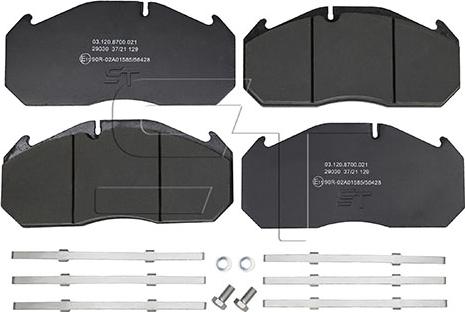 ST-Templin 03.120.8700.021 - Тормозные колодки, дисковые, комплект autospares.lv