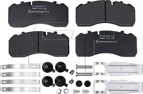 ST-Templin 03.120.8700.111 - Тормозные колодки, дисковые, комплект autospares.lv