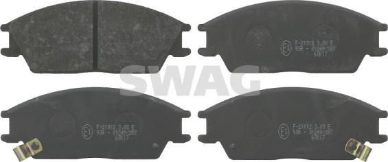 Swag 90 91 6542 - Тормозные колодки, дисковые, комплект autospares.lv