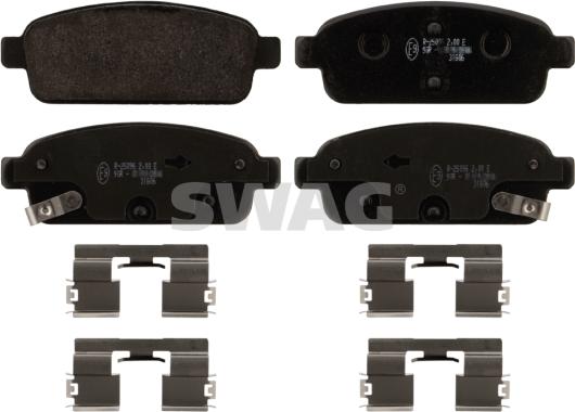 Swag 40 91 6894 - Тормозные колодки, дисковые, комплект autospares.lv