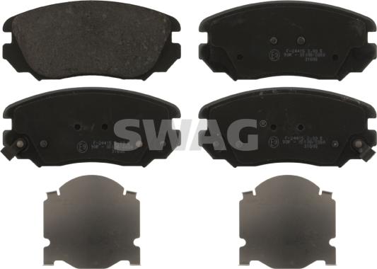 Swag 40 91 6895 - Тормозные колодки, дисковые, комплект autospares.lv