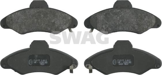 Swag 50 91 6039 - Тормозные колодки, дисковые, комплект autospares.lv