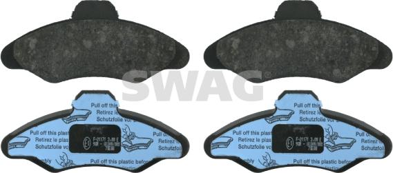 Swag 50 91 6038 - Тормозные колодки, дисковые, комплект autospares.lv
