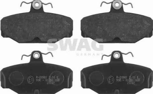 Swag 50 91 6169 - Тормозные колодки, дисковые, комплект autospares.lv