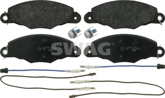 Swag 64 91 6414 - Тормозные колодки, дисковые, комплект autospares.lv