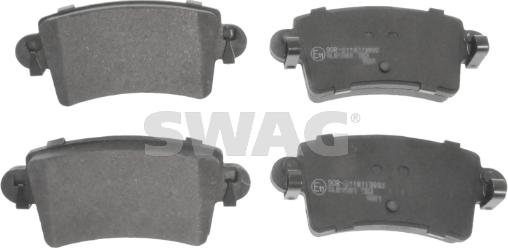 Swag 60 91 6493 - Тормозные колодки, дисковые, комплект autospares.lv