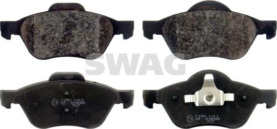 Swag 60 91 6435 - Тормозные колодки, дисковые, комплект autospares.lv