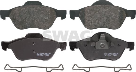 Swag 60 91 6672 - Тормозные колодки, дисковые, комплект autospares.lv