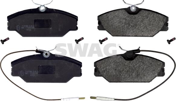 Swag 60 91 6381 - Тормозные колодки, дисковые, комплект autospares.lv