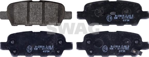 Swag 60 11 6198 - Тормозные колодки, дисковые, комплект autospares.lv