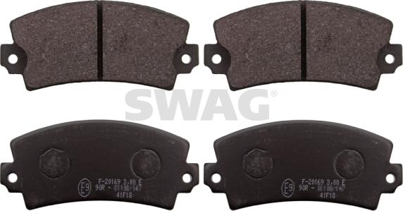 Swag 60 11 6179 - Тормозные колодки, дисковые, комплект autospares.lv