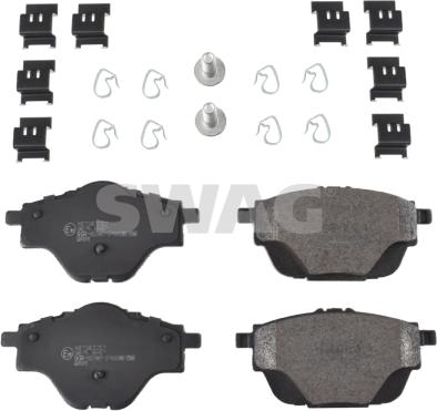 Swag 62 11 6242 - Тормозные колодки, дисковые, комплект autospares.lv