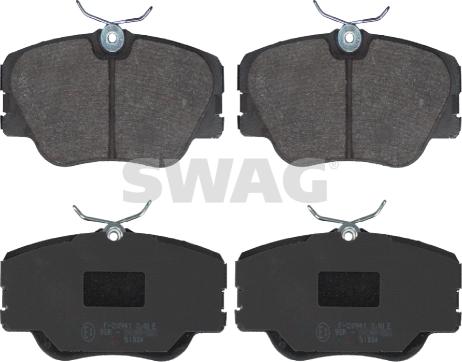 Swag 10 91 6193 - Тормозные колодки, дисковые, комплект autospares.lv