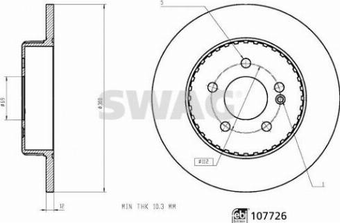 Swag 10 10 7726 - Тормозной диск autospares.lv