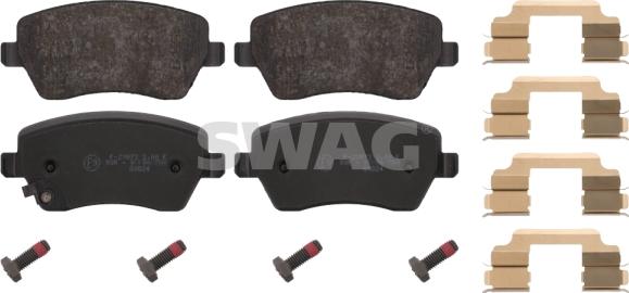 Swag 84 91 6649 - Тормозные колодки, дисковые, комплект autospares.lv