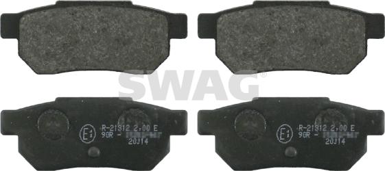 Swag 85 91 6309 - Тормозные колодки, дисковые, комплект autospares.lv
