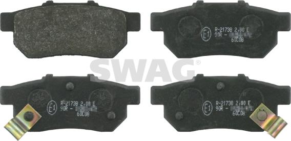 Swag 85 91 6301 - Тормозные колодки, дисковые, комплект autospares.lv