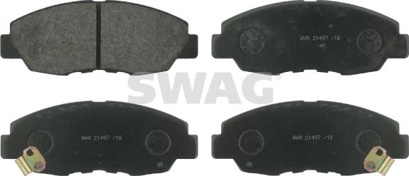 Swag 85 91 6296 - Тормозные колодки, дисковые, комплект autospares.lv