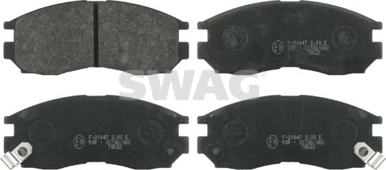 Swag 80 91 6327 - Тормозные колодки, дисковые, комплект autospares.lv