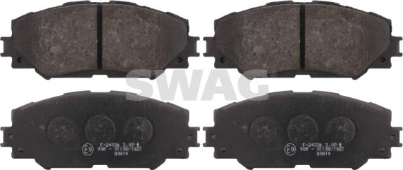 Swag 81 91 6650 - Тормозные колодки, дисковые, комплект autospares.lv